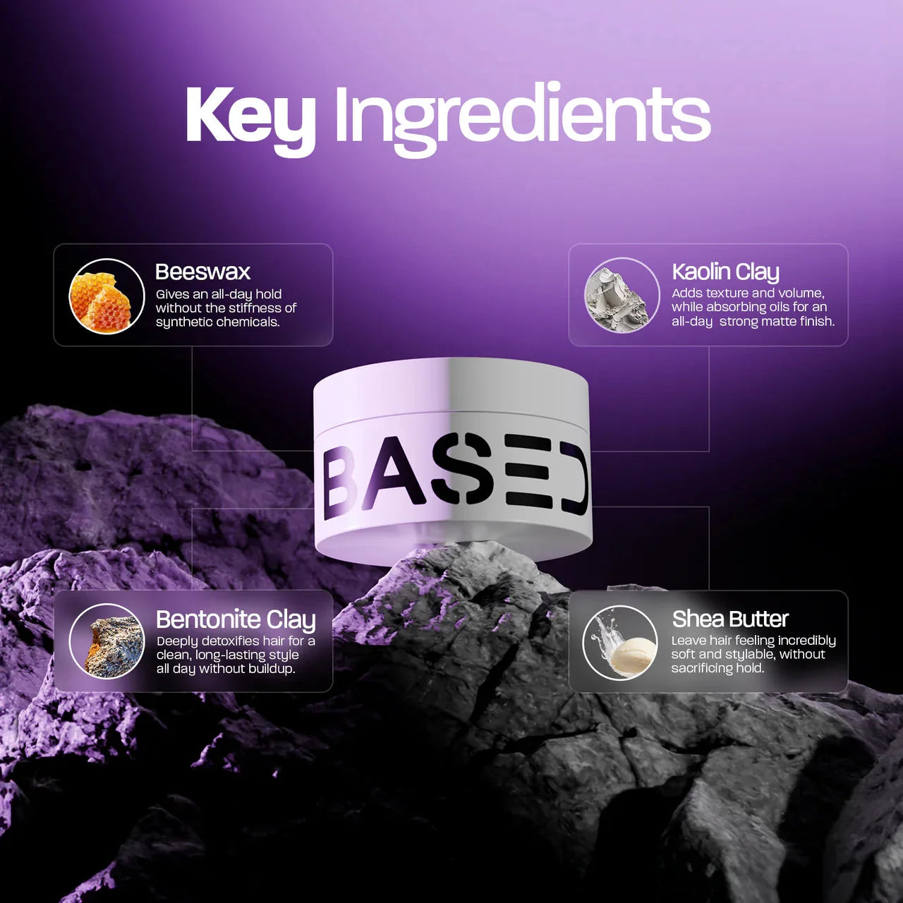 BASED argile coiffante ingrédients naturels